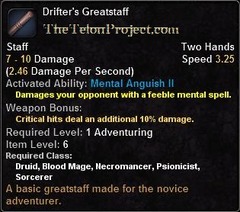 In-game tooltip for Drifter's Greatstaff