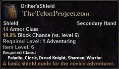 In-game tooltip for Drifter's Shield