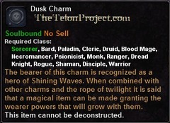 In-game tooltip for Dusk Charm