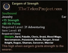 In-game tooltip for Eargem Of Strength
