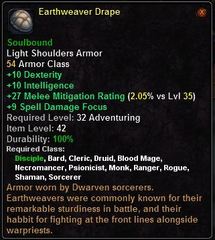 In-game tooltip for Earthweaver Drape