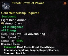 In-game tooltip for Efreeti Crown Of Power