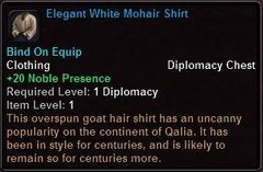 In-game tooltip for Elegant White Mohair Shirt