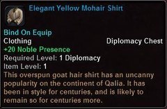 In-game tooltip for Elegant Yellow Mohair Shirt