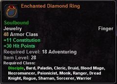 In-game tooltip for Enchanted Diamond Ring