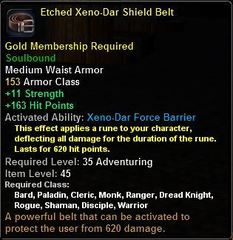 In-game tooltip for Etched Xeno-Bar Shield Belt