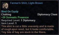 In-game tooltip for Farmers Shirt Light Brown