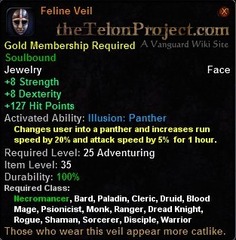 In-game tooltip for Feline Veil