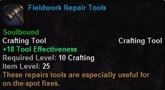 In-game tooltip for Fieldwork Repair Tools