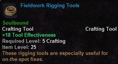 In-game tooltip for Fieldwork Rigging Tools