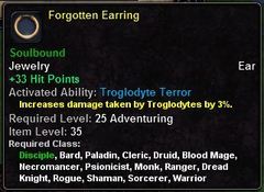 In-game tooltip for Forgotten Earring