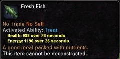 In-game tooltip for Fresh Fish