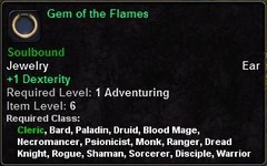 In-game tooltip for Gem of the Flames