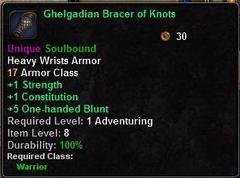In-game tooltip for Ghelgadian Bracer of Knots