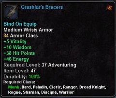 In-game tooltip for Grashlar's Bracers
