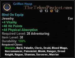 In-game tooltip for Griffon Hoop