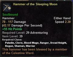In-game tooltip for Hammer of the Sleeping Moon
