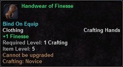 In-game tooltip for Handwear Of Finesse