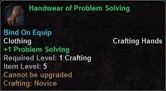 In-game tooltip for Handwear Of Problem Solving