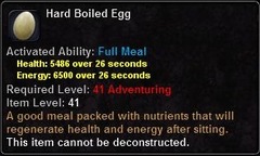 In-game tooltip for Hard Boiled Egg
