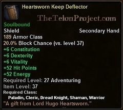 In-game tooltip for Heartsworn Keep Deflector