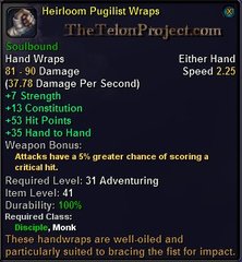 In-game tooltip for Heirloom Pugilist Wraps
