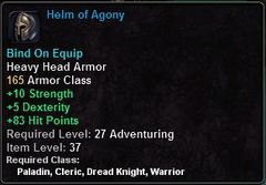 In-game tooltip for Helm Of Agony