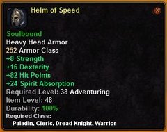 In-game tooltip for Helm Of Speed