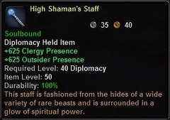 In-game tooltip for High Shamans Staff