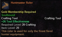 In-game tooltip for Huntmaster Ruler