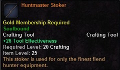 In-game tooltip for Huntmaster Stoker