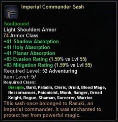 In-game tooltip for Imperial Commander Sash
