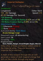 In-game tooltip for Imperial Darksaber
