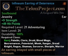 In-game tooltip for Infineum Earring Of Deterrence