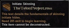 In-game tooltip for Initiate Skinning