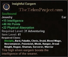 In-game tooltip for Insightful Eargem