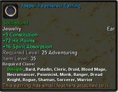 In-game tooltip for Jasper Feathered Earring