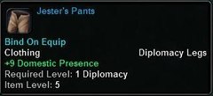 In-game tooltip for Jesters Pants