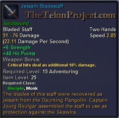 In-game tooltip for Jetsam Bladestaff