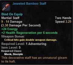In-game tooltip for Jeweled Bamboo Staff