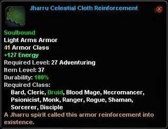 In-game tooltip for Jharru Celestial Cloth Reinforcement