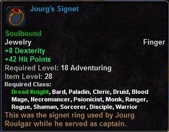In-game tooltip for Jourg's Signet