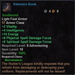 In-game tooltip for Kalenta's Boots