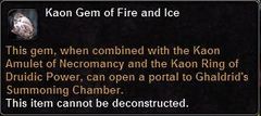 In-game tooltip for Kaon Gem Of Fire And Ice