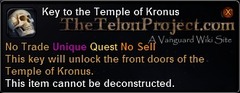In-game tooltip for Key To The Temple Of Kronus