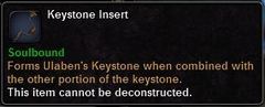 In-game tooltip for Keystone Insert