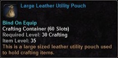 In-game tooltip for Large Leather Utility Pouch