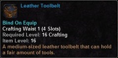 In-game tooltip for Leather Toolbelt