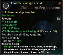 In-game tooltip for Leono's Glinting Earstud