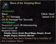 In-game tooltip for Mace of the Sleeping Moon